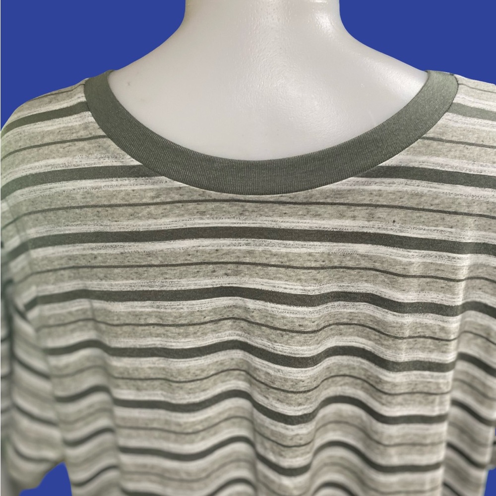 Revolution Olive and Gray Striped Tee